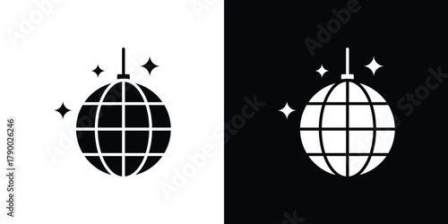 Disco ball icon design concepts. Clipart design set