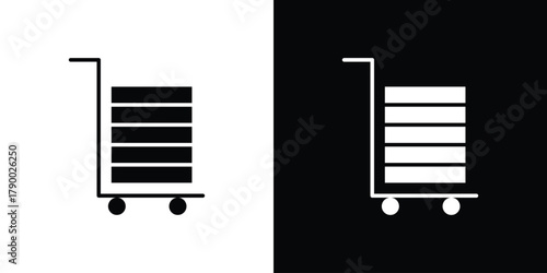 Dolly flatbed icon design concepts. Clipart design set