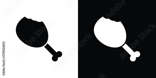 Drumstick bite icon design concepts. Clipart design set