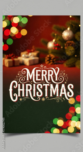 Merry Christmas Celebration – Festive Holiday Social Media Post Design