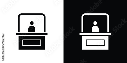 Exhibitor icon design concepts. Clipart design set