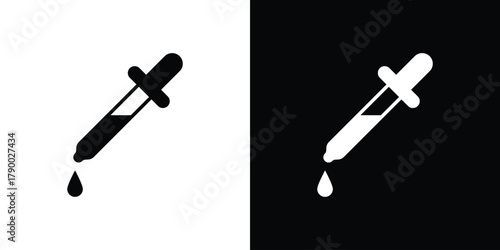 Eye dropper half icon design concepts. Clipart design set