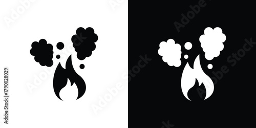 Fire smoke icon design concepts. Clipart design set