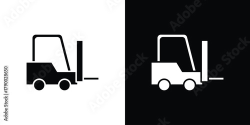 Forklift icon design concepts. Clipart design set