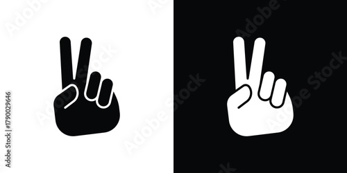 Hand peace icon design concepts. Clipart design set