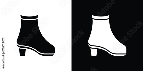 Heeled Boot icon design concepts. Clipart design set