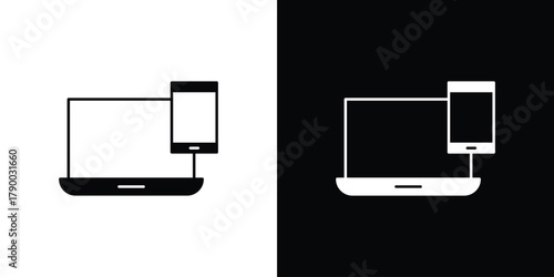 Laptop and Mobile icon design concepts. Clipart design set