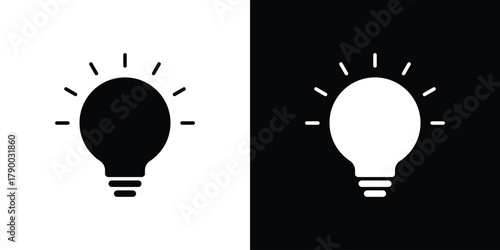 Light bulb icon design concepts. Clipart design set