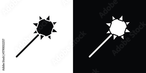 Mace icon design concepts. Clipart design set