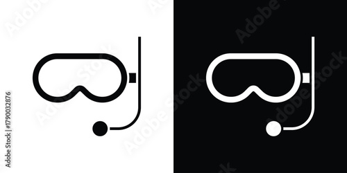 Mask snorkel icon design concepts. Clipart design set