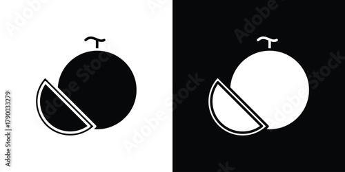 Melon icon design concepts. Clipart design set
