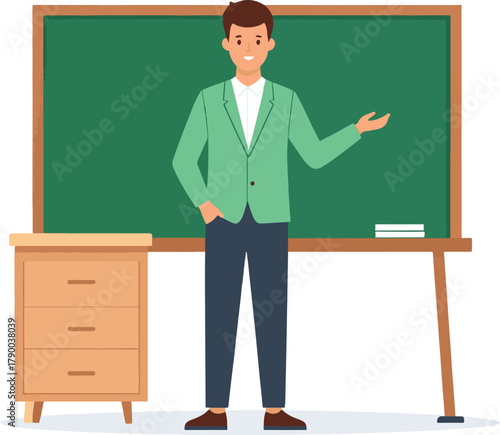 Teacher in Classroom Vector