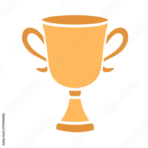 Trophy cup isolated vector illustration on white background