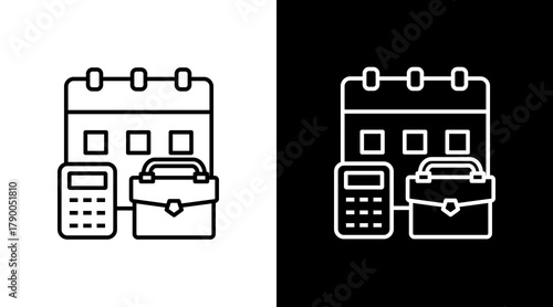 Financial Planning  White Icon Set Design