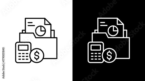 Mutual Funds  White Icon Set Design