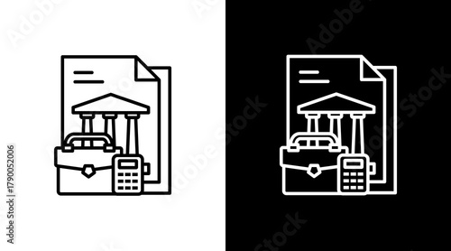 Business Finance  White Icon Set Design