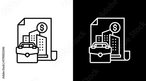 Financial Markets  White Icon Set Design