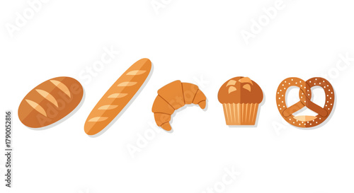 set of different kinds of bread