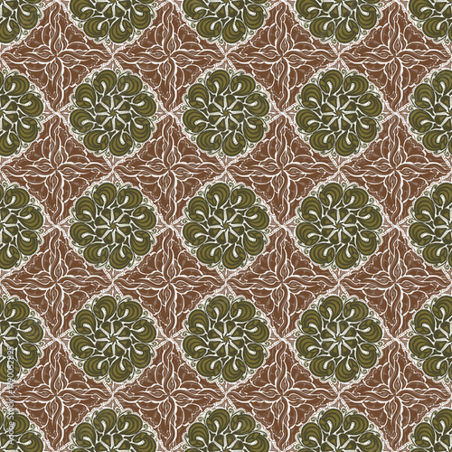 Cycle Ikat pattern on orange base