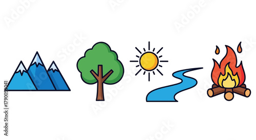 set of camping icons