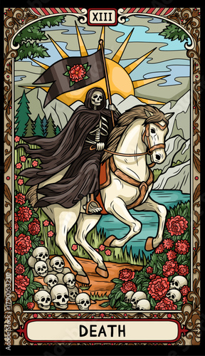 vintage vintage style deck of tarot cards. magical predictions of the future, mysterious characters.	