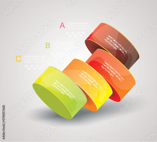 Abstract 3D Layered Stages Progress Infographic
