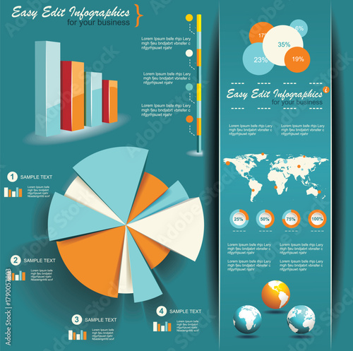 Segmented Pie Chart Data Division Infographic
