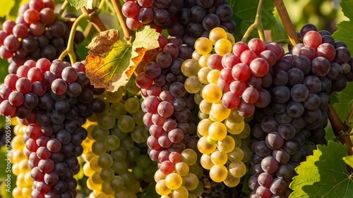 Wallpaper Mural Sunlit grapes ripening on the vine: vibrant vineyard harvest in autumn sunshine Torontodigital.ca