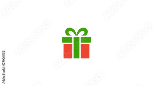 Colorful red and green gift present