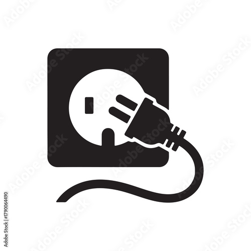 Electrical Plug and Socket Connected Vector Icon