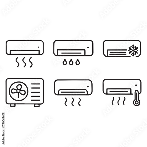 Air conditioner icon vector