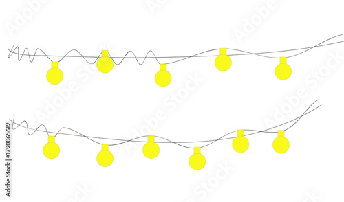 String of yellow christmas lights for decoration