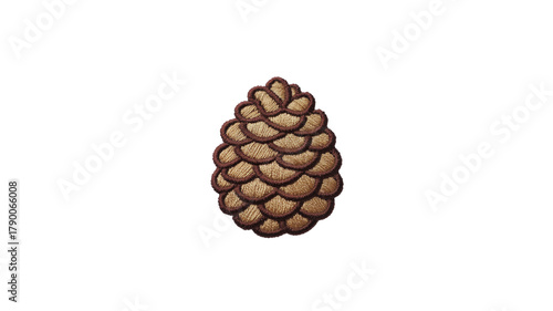 Brown pine cone on black background