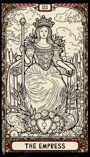 vintage vintage style deck of tarot cards. magical predictions of the future, mysterious characters.	