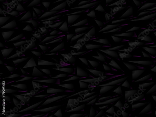 Background with abstract forged carbon fiber vector pattern with randomly arranged dark purple and black fragments, creating a modern and futuristic texture.