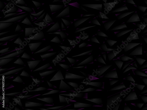 Background with abstract forged carbon fiber vector pattern with randomly arranged dark purple and black fragments, creating a modern and futuristic texture.