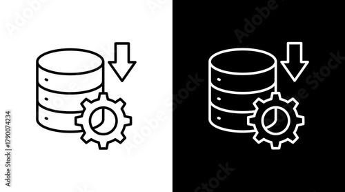 Database  White Icon Set Design