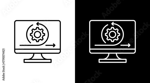 Agile Development  White Icon Set Design