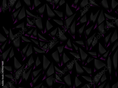 Background with abstract forged carbon fiber vector pattern with randomly arranged dark purple and black fragments, creating a modern and futuristic texture.