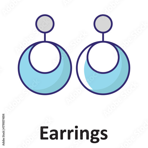 Earrings Vector Icon which can easily modify or edit
