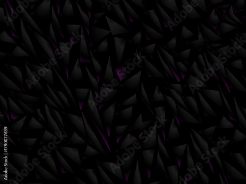 Background with abstract forged carbon fiber vector pattern with randomly arranged dark purple and black fragments, creating a modern and futuristic texture.