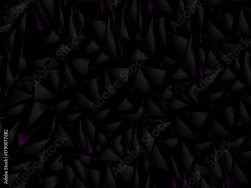 Background with abstract forged carbon fiber vector pattern with randomly arranged dark purple and black fragments, creating a modern and futuristic texture.
