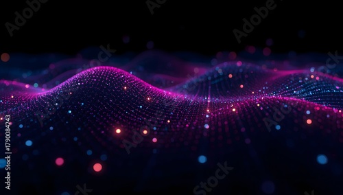 Wallpaper Mural Abstract glowing digital wave pattern representing big data and global network connections Torontodigital.ca