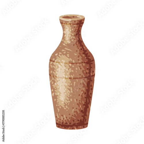 Brown Jug as Pottery and Ceramic Tableware and Crockery Vector Illustration