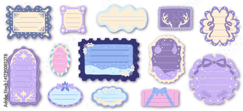 Fairy Christmas gift tags – pastel winter labels and magical stationery collection