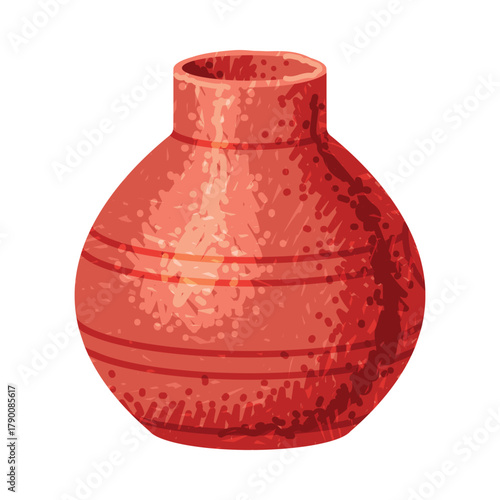 Brown Jug as Pottery and Ceramic Tableware and Crockery Vector Illustration