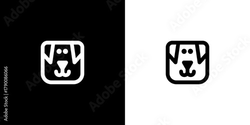 Simple dog logo template design, emblem, symbol or icon.