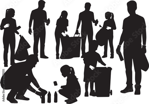 Diverse group of people volunteering for environmental cleanup on international volunteer day