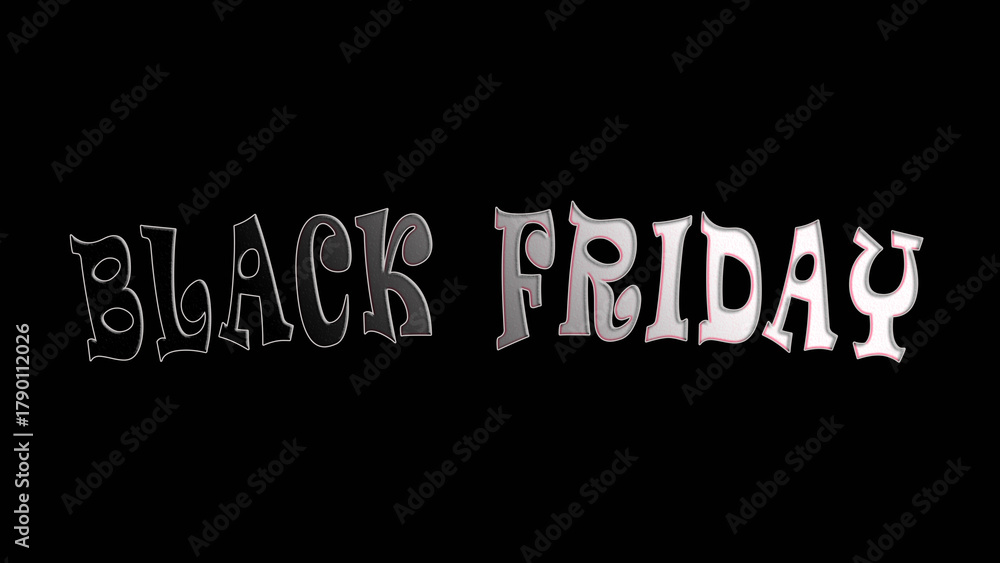 Fototapeta premium Black Friday Sale Banner. Modern Design with Black Friday Typography on Black Background. Creative Template for Black Friday Web Banner