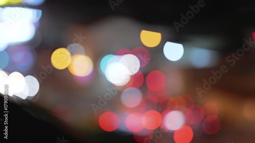 City lights sparkle at night with vibrant colors